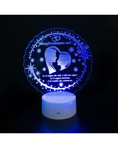 Lampada 3D personalizzata in plexiglass e led Mamma TVB